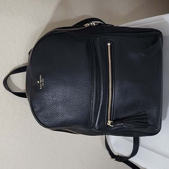 Kate Spade Black Leather Full Size Backpack - Picture 5 of 9